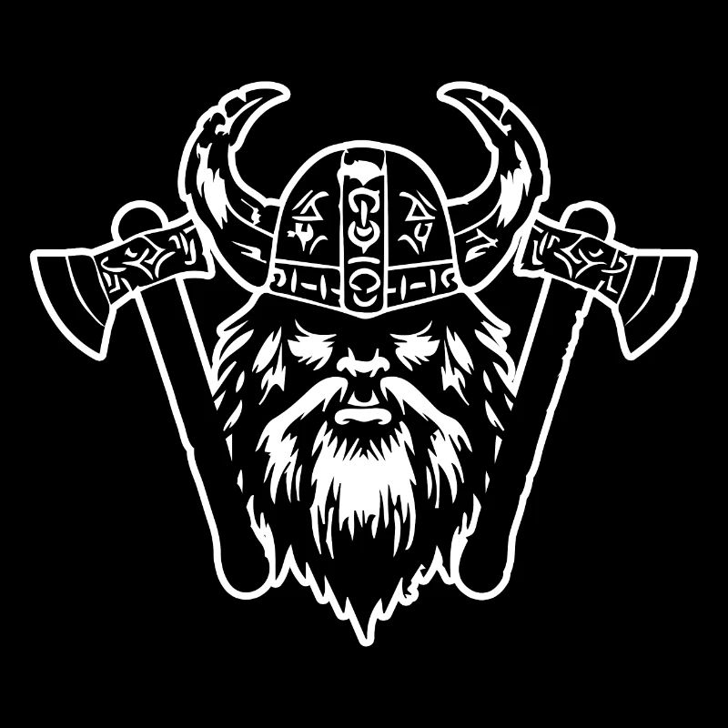 Wikinger mit Axt und Helm