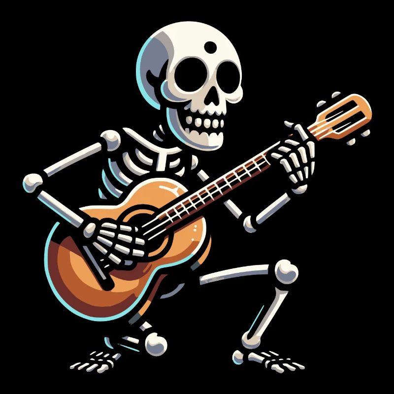 Hallloween skeleton joue de la guitare