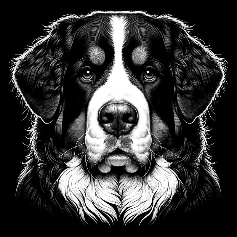 Portrait de tête de bouvier bernois dans le style dessin