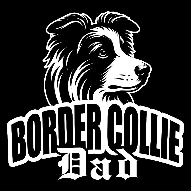 « Border Collie Dad » avec tête de chien