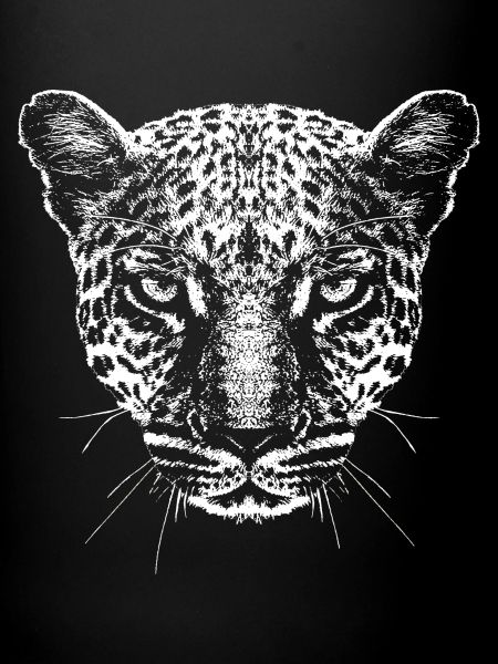 Léopard / Tête / Graphique / Blanc