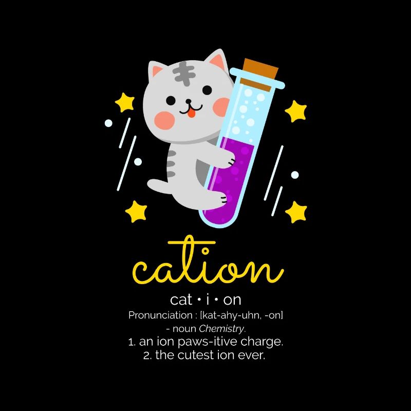 Cation Cation Chats Jeu de mots Chimie Chimie Nerd