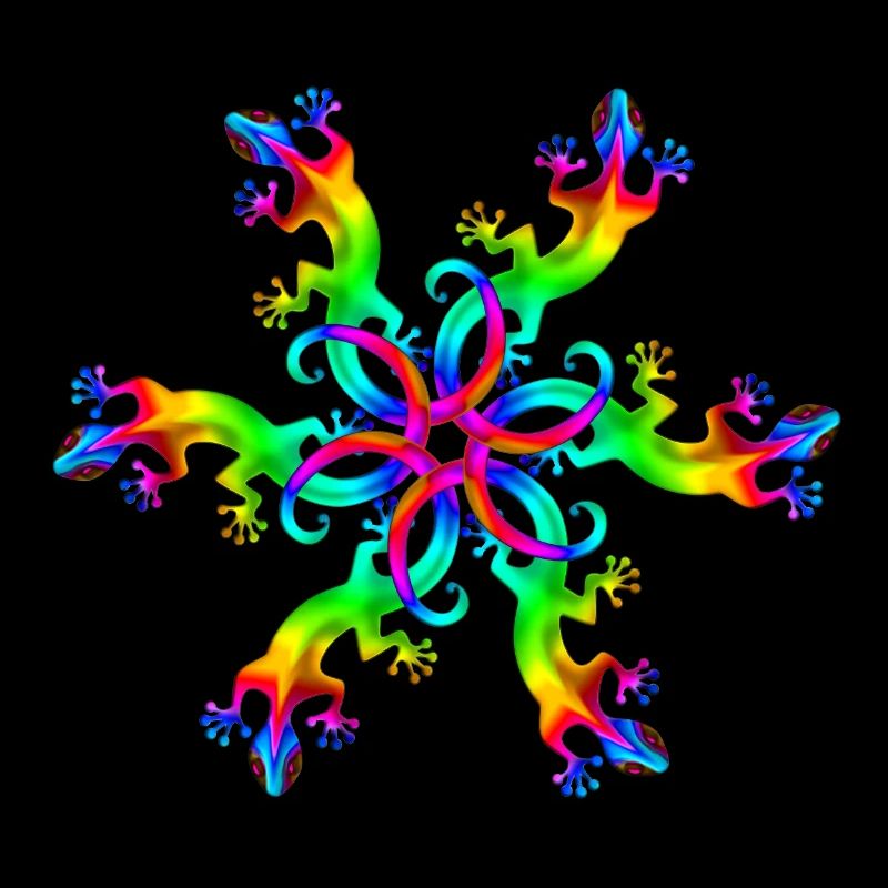 Gecko, lizard, rainbow, Goa, Trance, Psytrance,