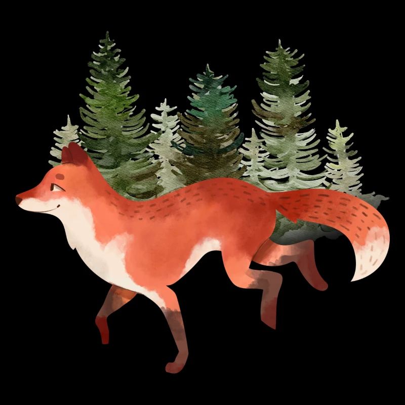 Fox Art Orange Forest Nature Wild Wolf Lover