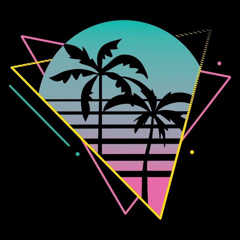 Vaporwave Palms Sunset Retro Neon 80s