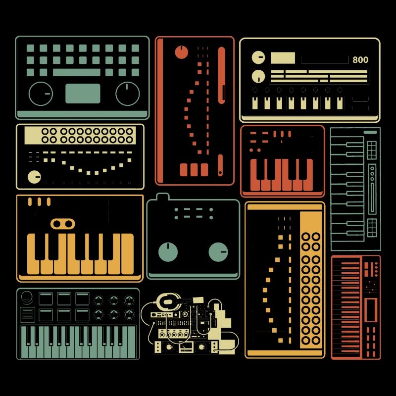 Analog Modular Synthesizer Musician Keyboard