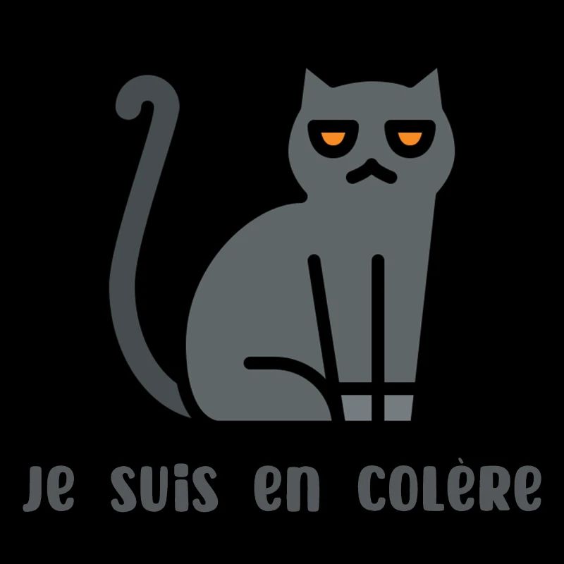 Je suis en colère - chat gris