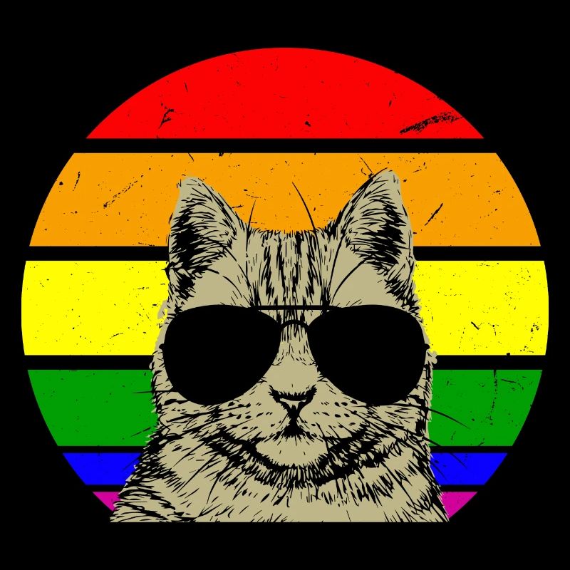 Schwule Katze mit Brille