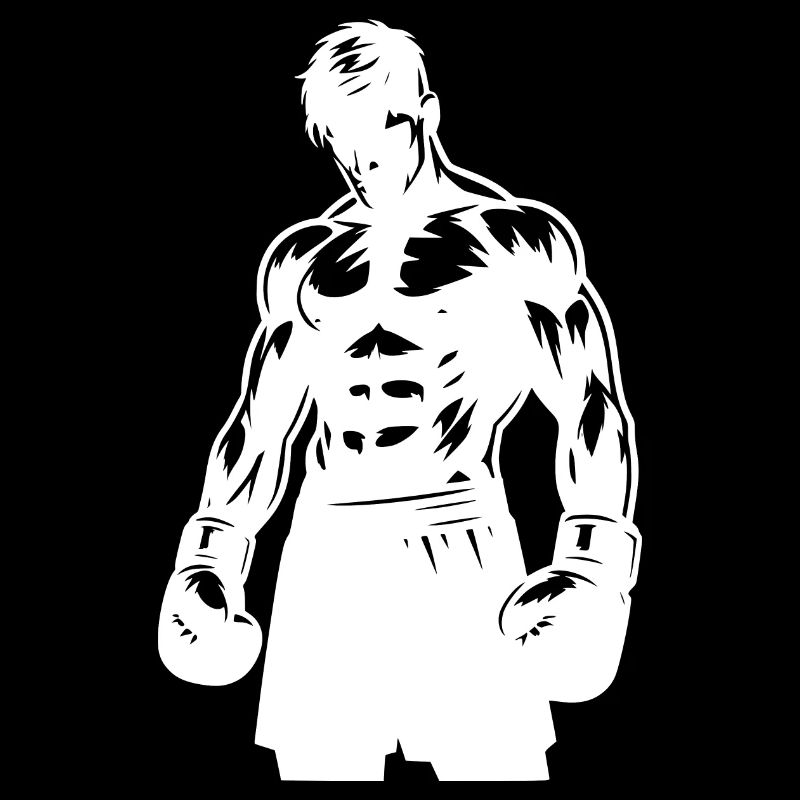 Boxer im Boxkampf-Modus vintage Schattenstil