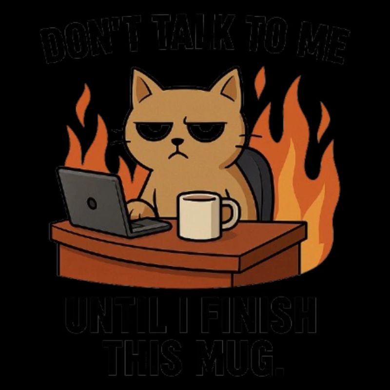 Coffee Mug with Office Cat