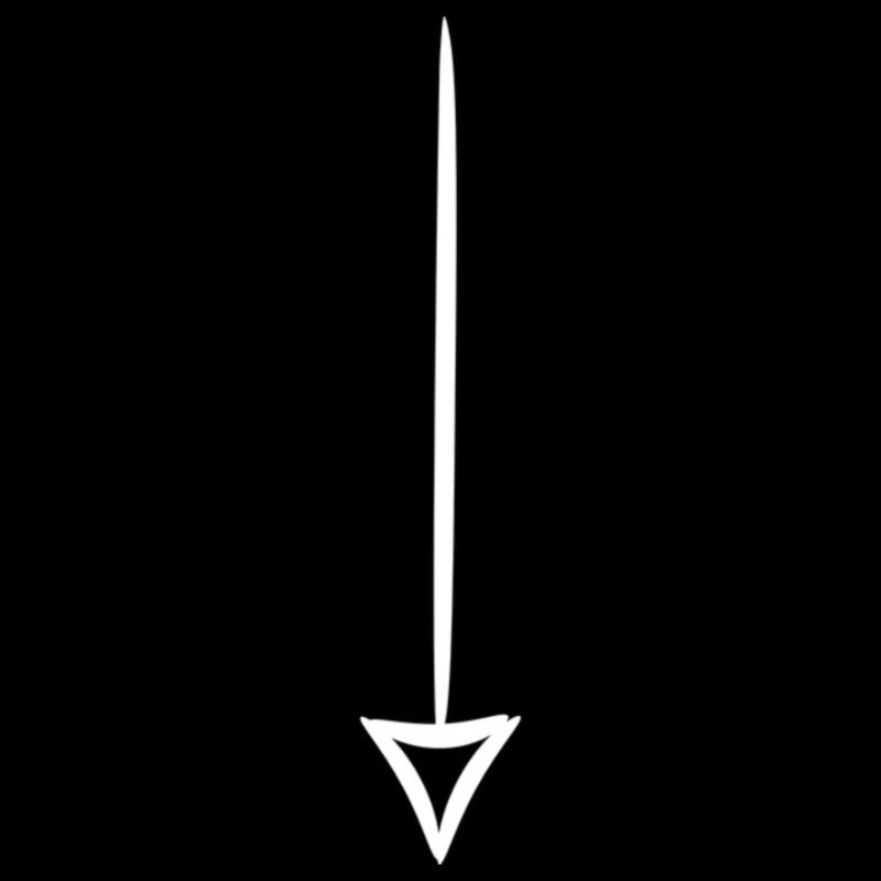 Flèche tiret blanc vers le bas