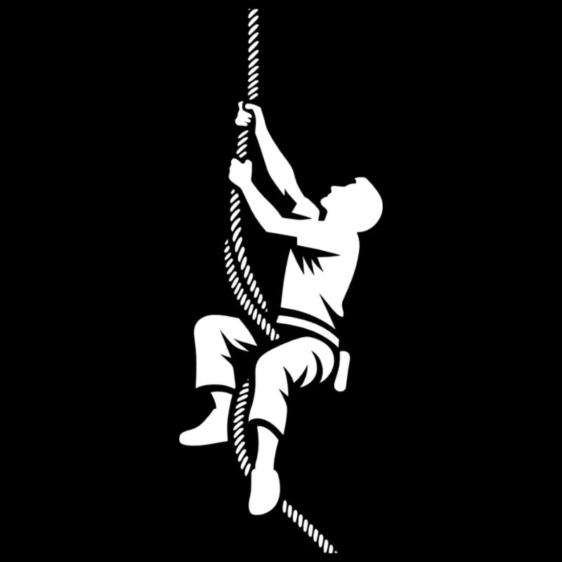 Rope climbing on the obstacle course