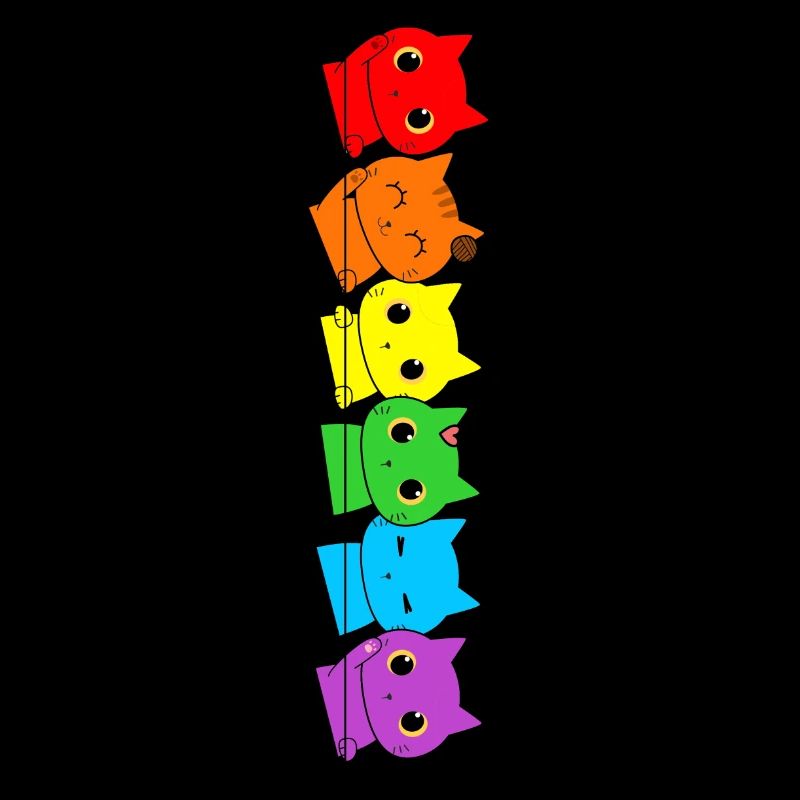 Lustiges LGBT Cat Stack Rainbow Gay Pride Geschenk