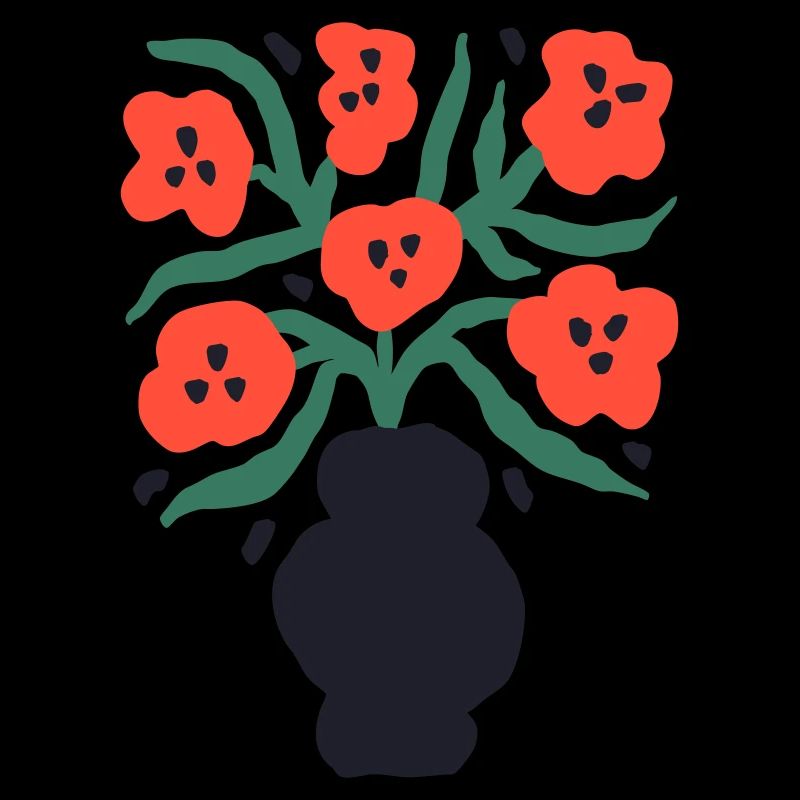 Bouquet de fleurs en style graphique