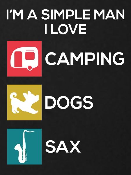 Saxophone Camping Chiens Hommes