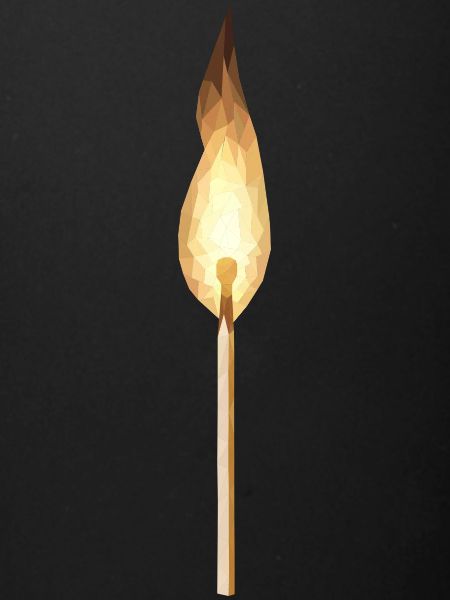 Polyart burning match