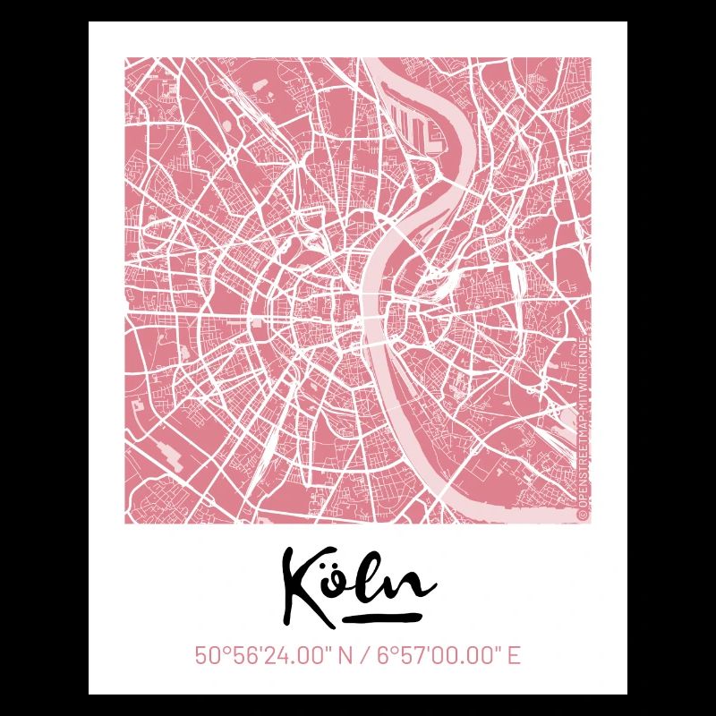Cologne - City Map Map Map (old rose)
