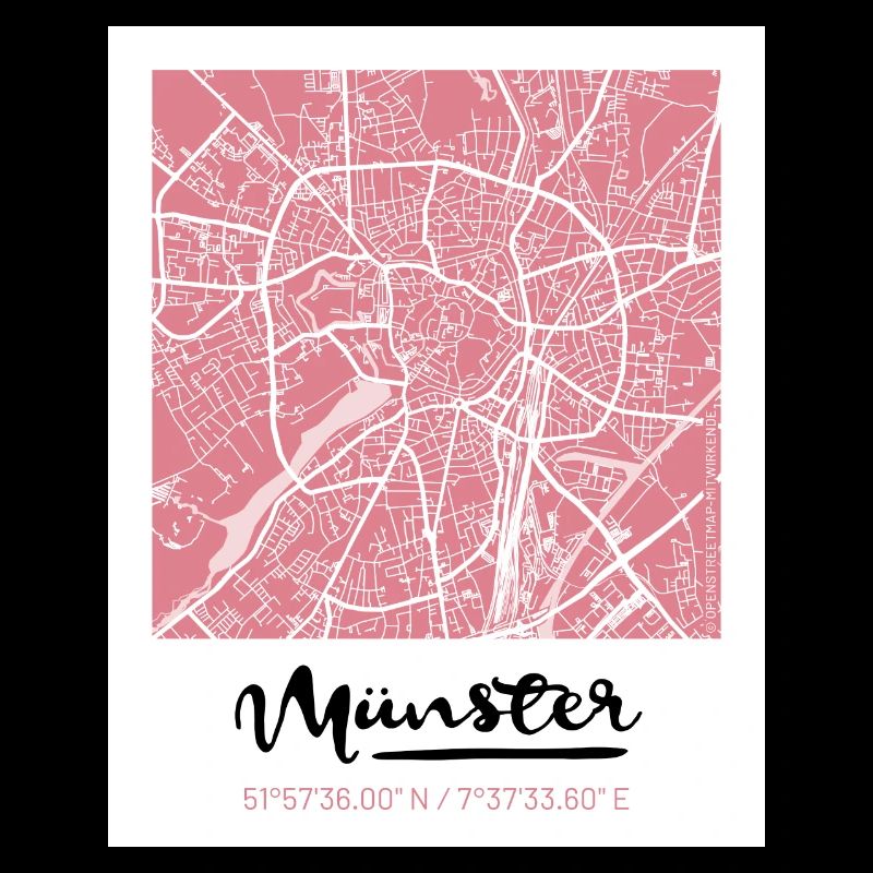Münster - City Map Map Map (old rose)