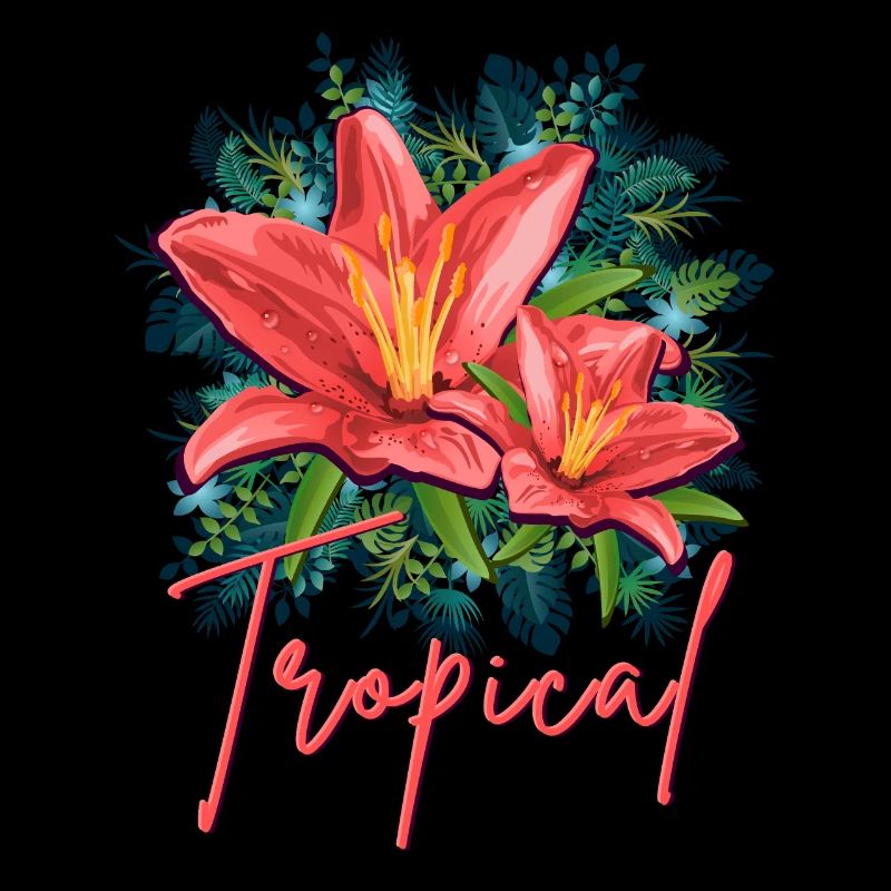Jungle Leafs Tropical Design Hibiscus + Jungle