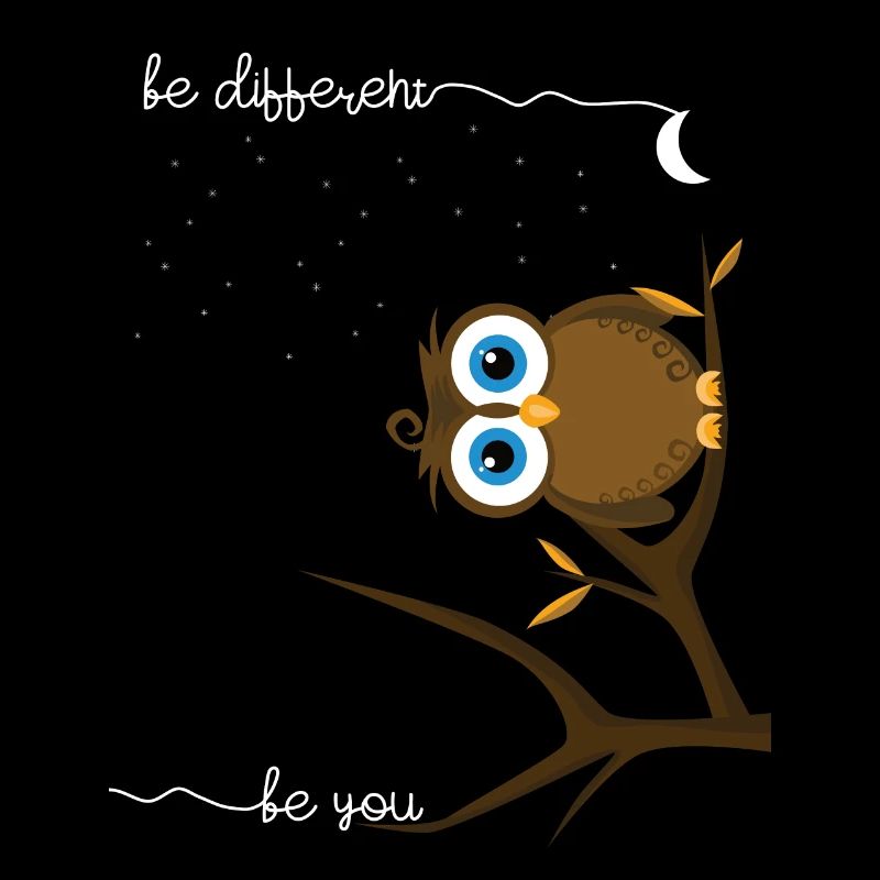 Eule be different be you Geschenkidee