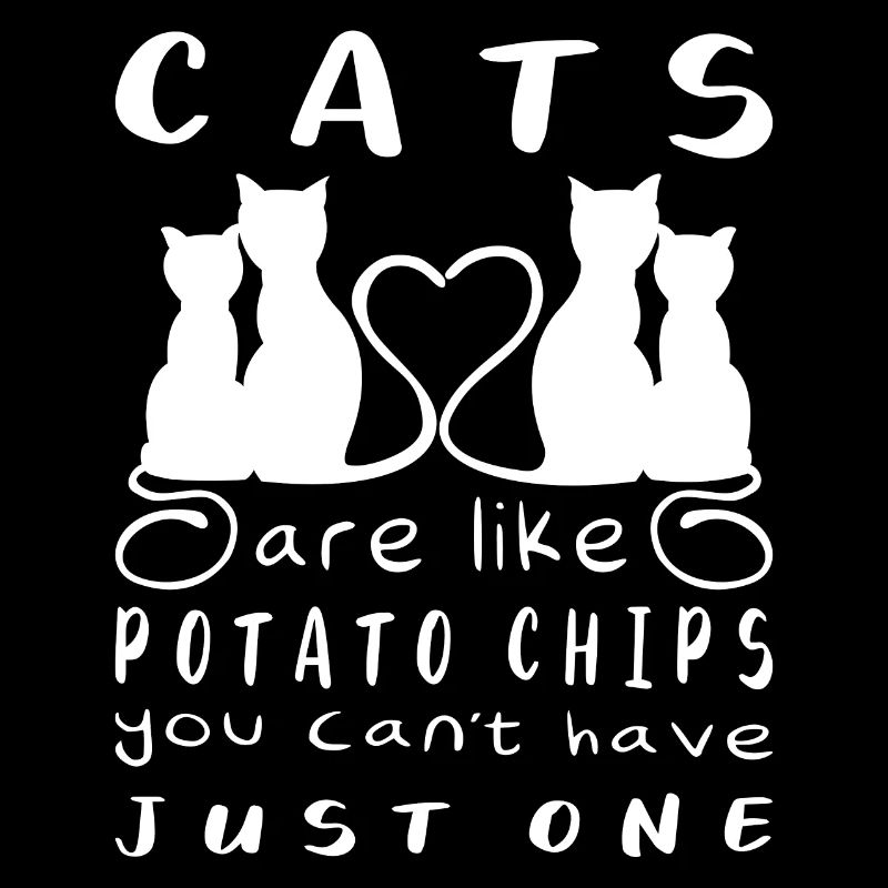 Les chats aiment les chats drôles de silhouette sont comme des chips