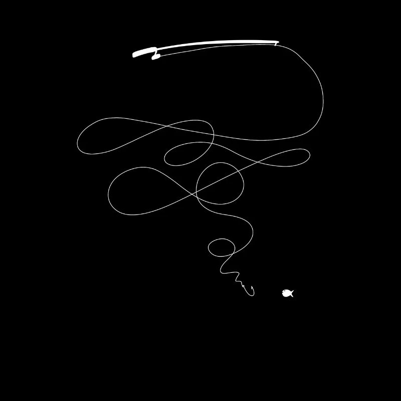 Pêche canne à pêche avec poisson