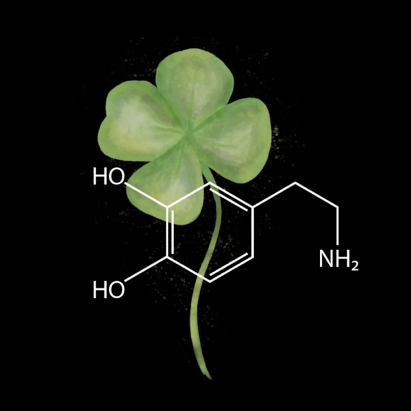 Structural formula Dopamine with clover leaf