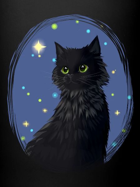 Sort kat stjerner Hollyleaf Thistle Leaf Stjerner