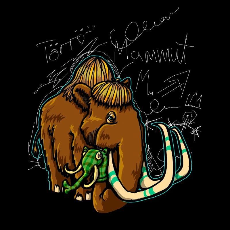 Mammut Design Cartoon Gift WAT Mammut DAT MUT!