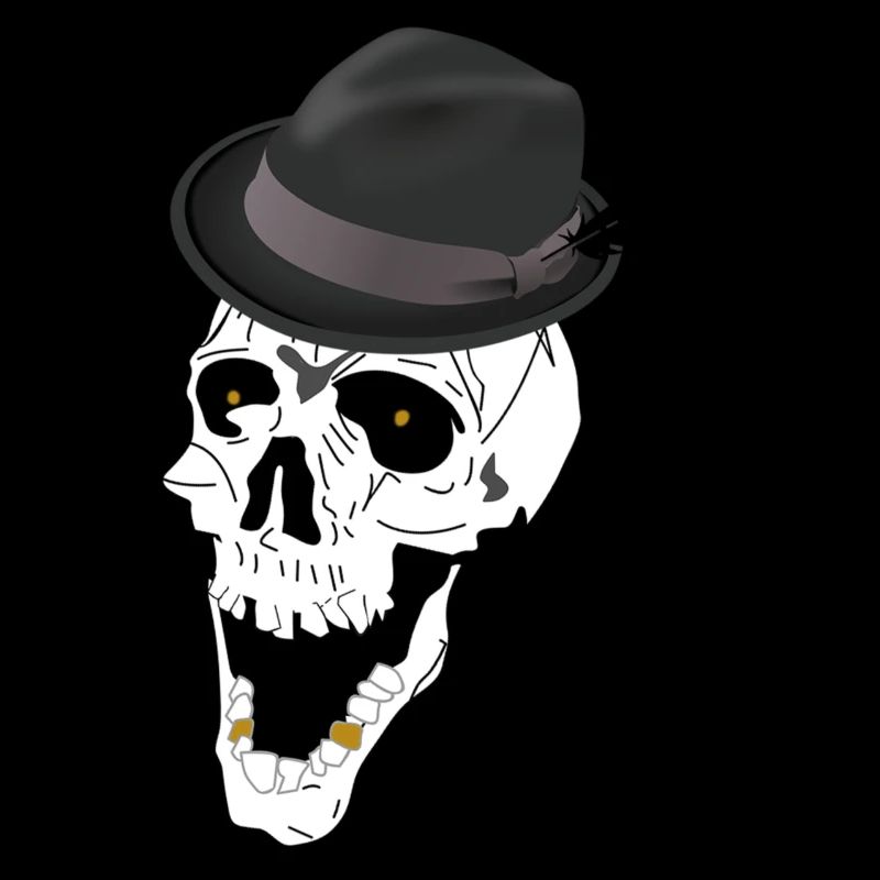 Dead head with hat funny design