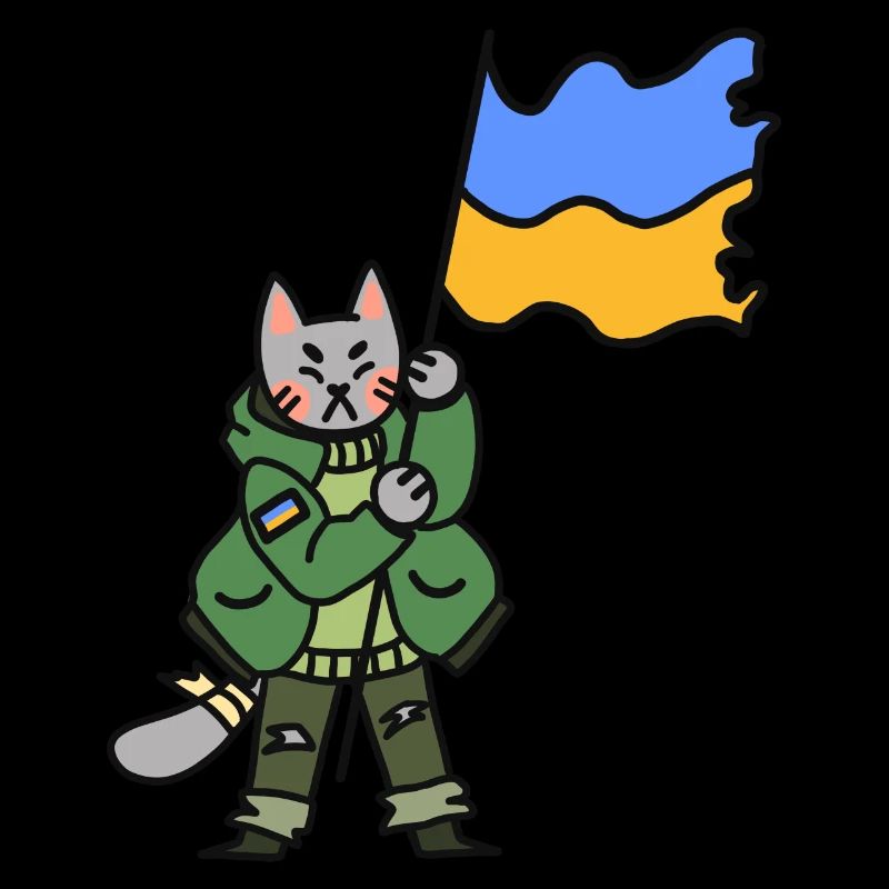 Ukrainischer Kampf Сat mit Flagge