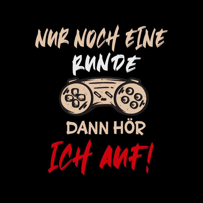 nur noch eine runde controller gamer zocker design