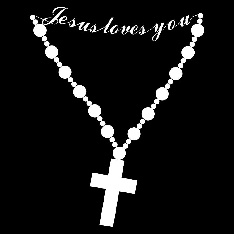 Pendentif avec une croix chrétienne et Jésus vous aime