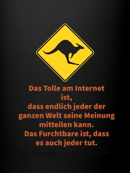 Känguru Schild mit Spruch