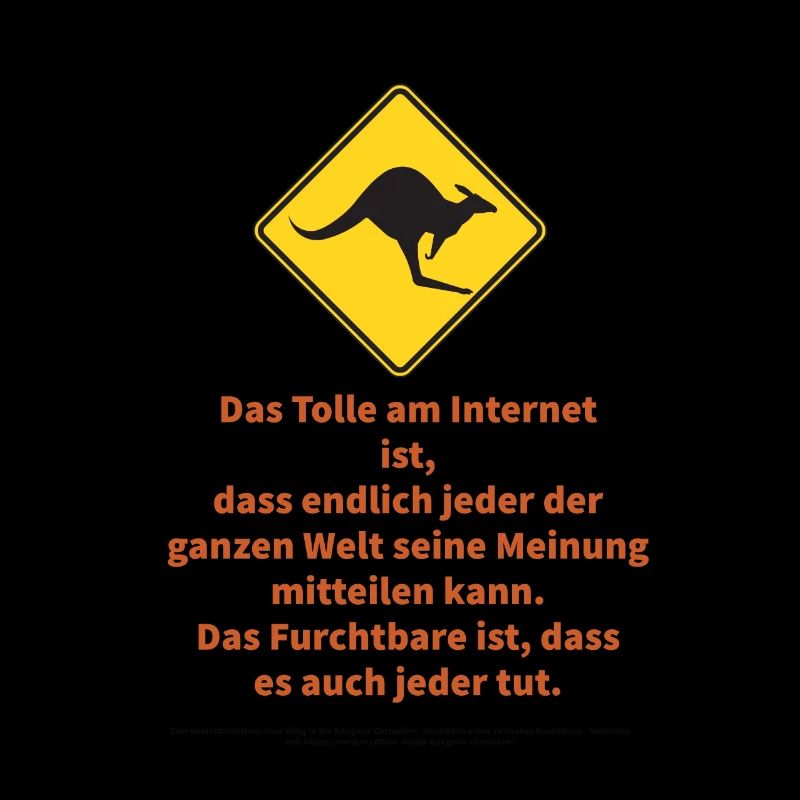 Känguru Schild mit Spruch