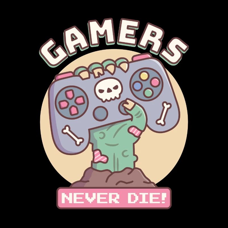 Funny Gamers Never Die Zombie Hand With Controller