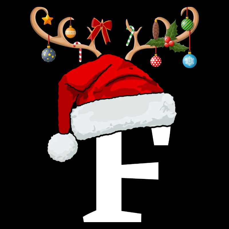 Lettre F bonnet de Noël