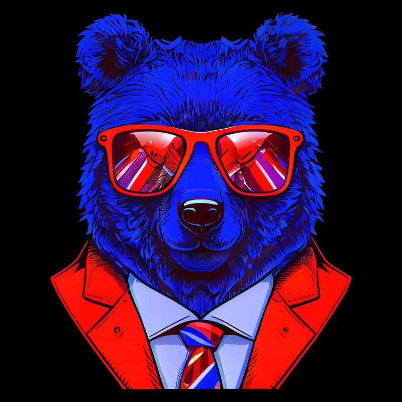 cool boss bear with sunglasses on