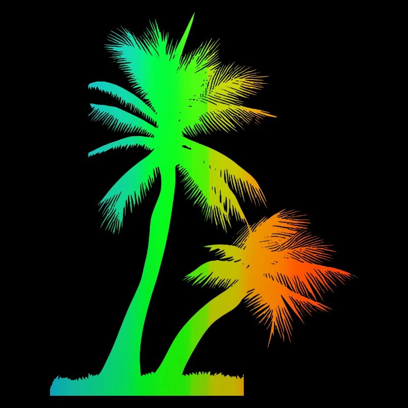 Tropical Beach Paradise Palm Rainbow 5