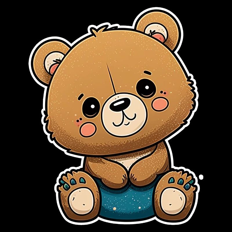 Neugieriger süßer Teddybär mit süßen dunklen Augen