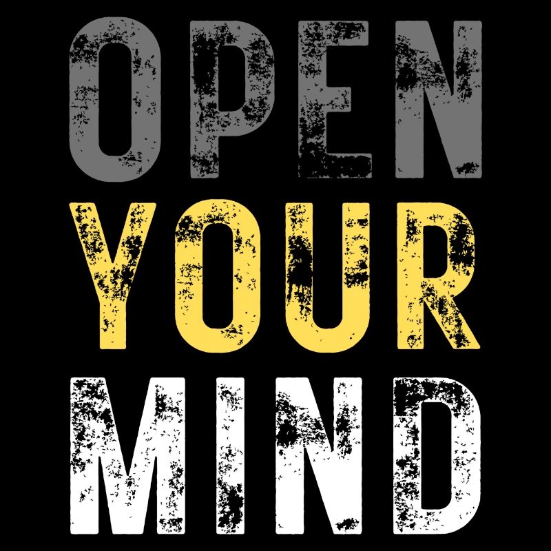 OPEN YOUR MIND – colour grey, yellow, white