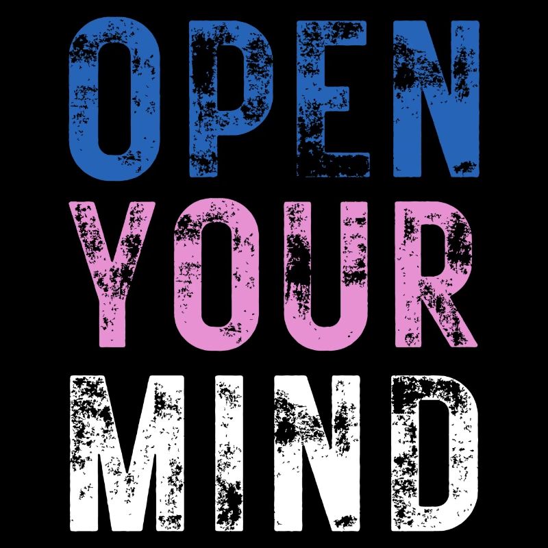 OPEN YOUR MIND – Farbe Blau, Rosa, Weiß