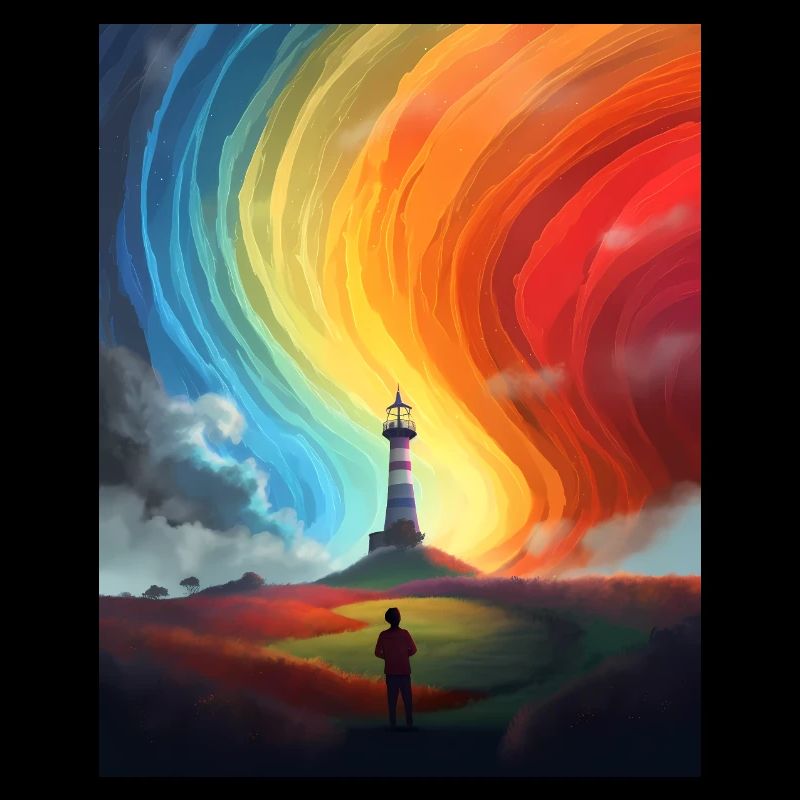 Rainbow Sky Lighthouse