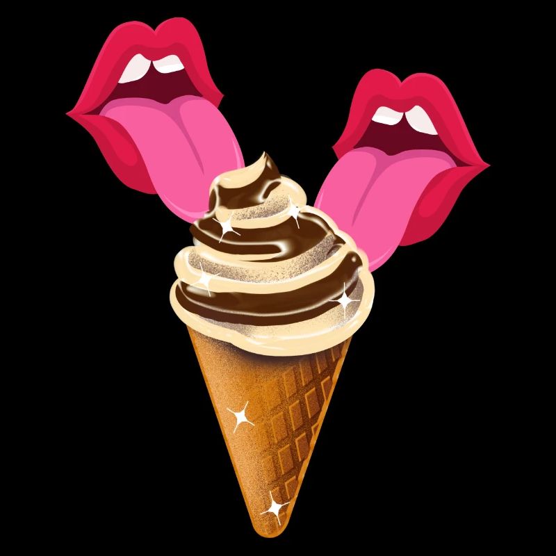 Langue léchant la glace