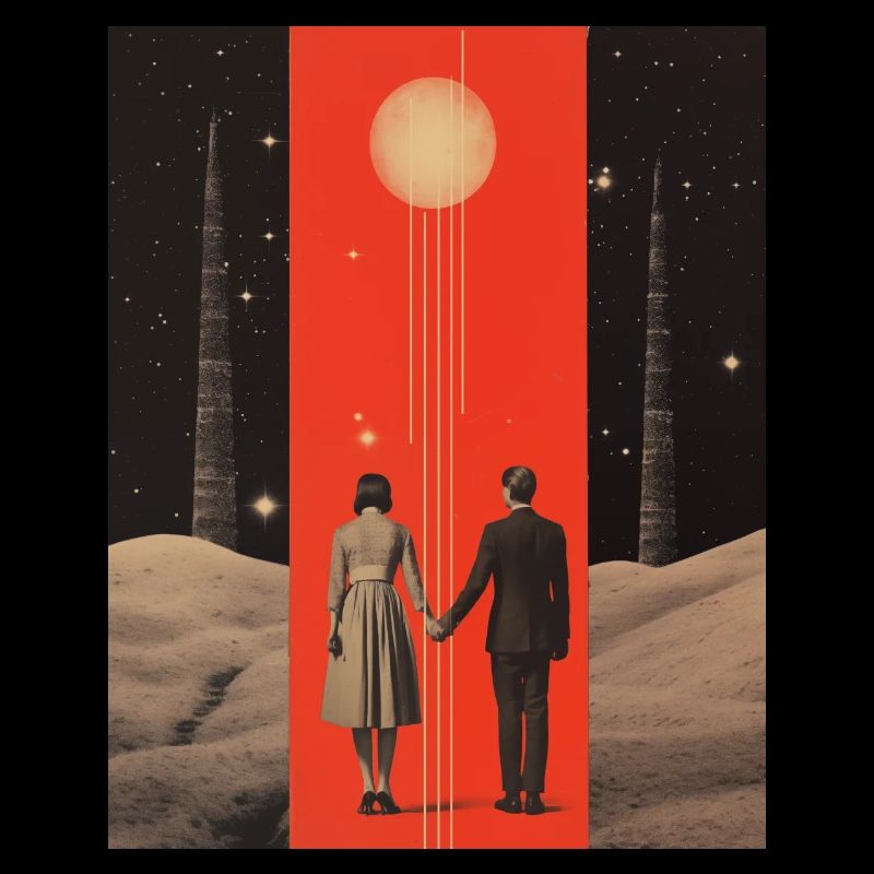 À la lune et au dos collage