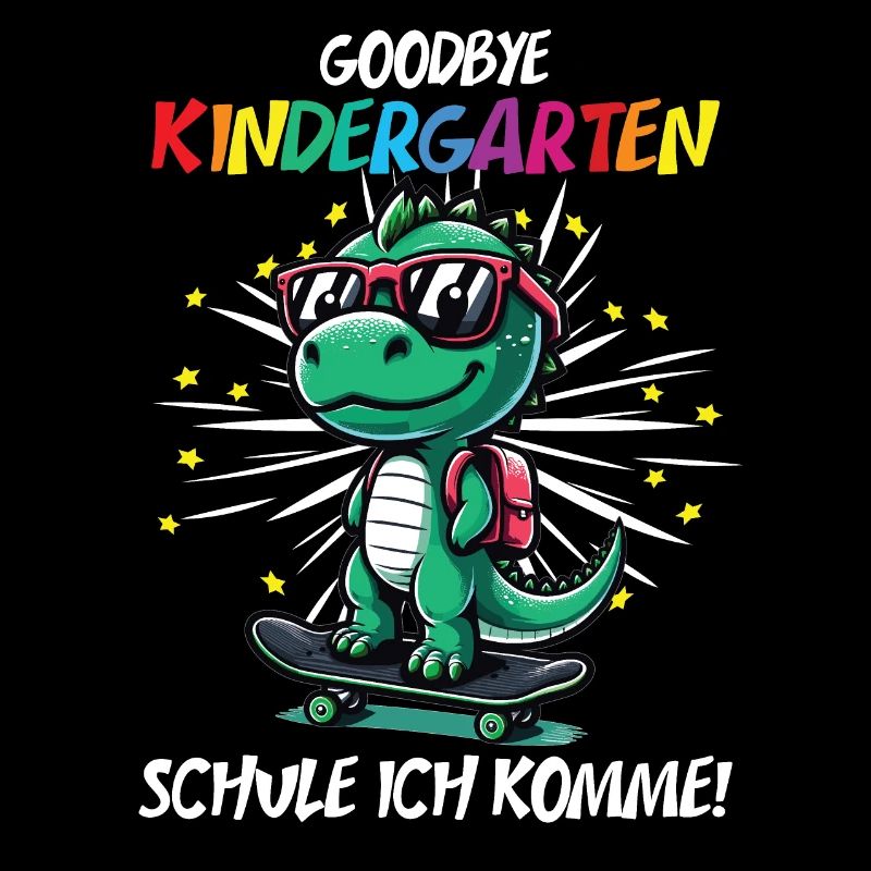 Abschied Kindergarten Dino Einschulung Schulkind