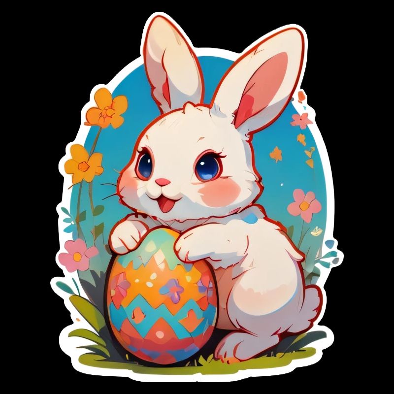 Osterhase kindlich mit Ei