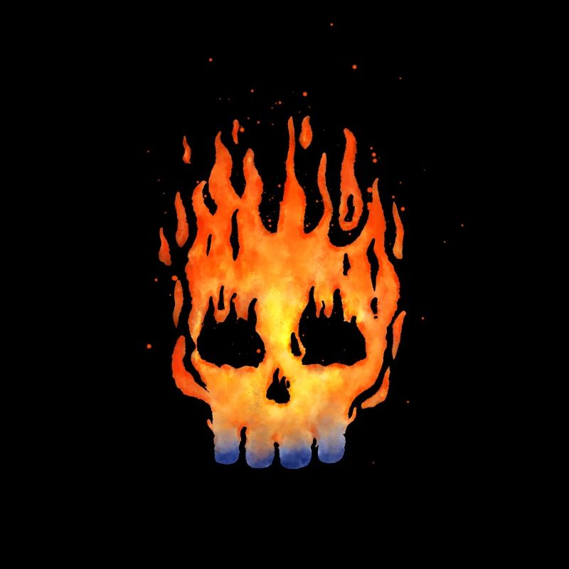 Feuerschädel Aquarell