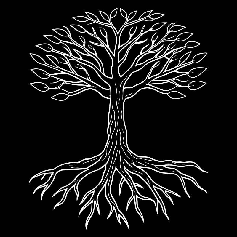 Baum mit seinen Wurzeln