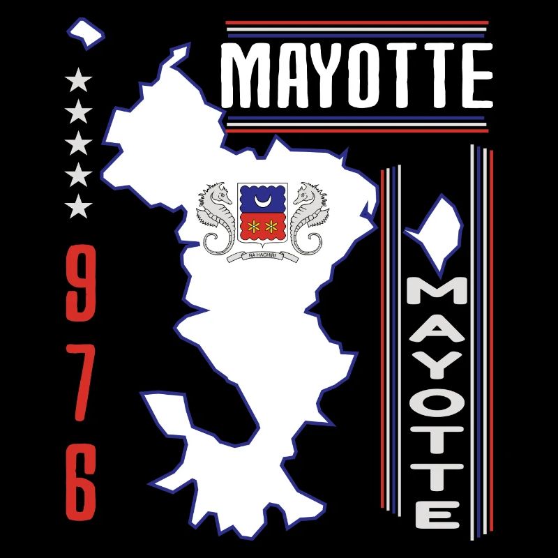 gift idea graphic design map of Mayotte 976